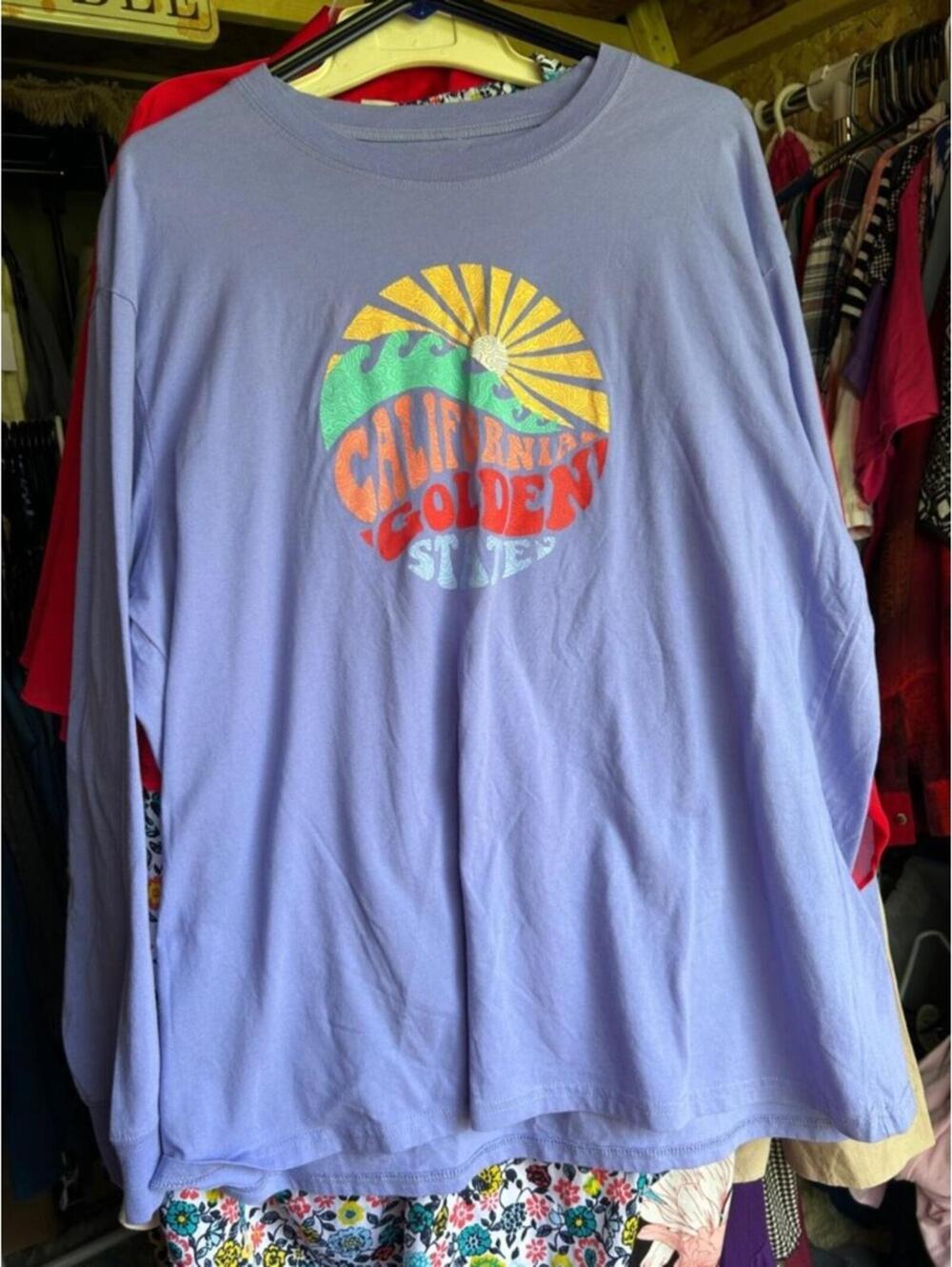 State of Mine XXL Lavender Long Sleeve Graphic T-Shirt